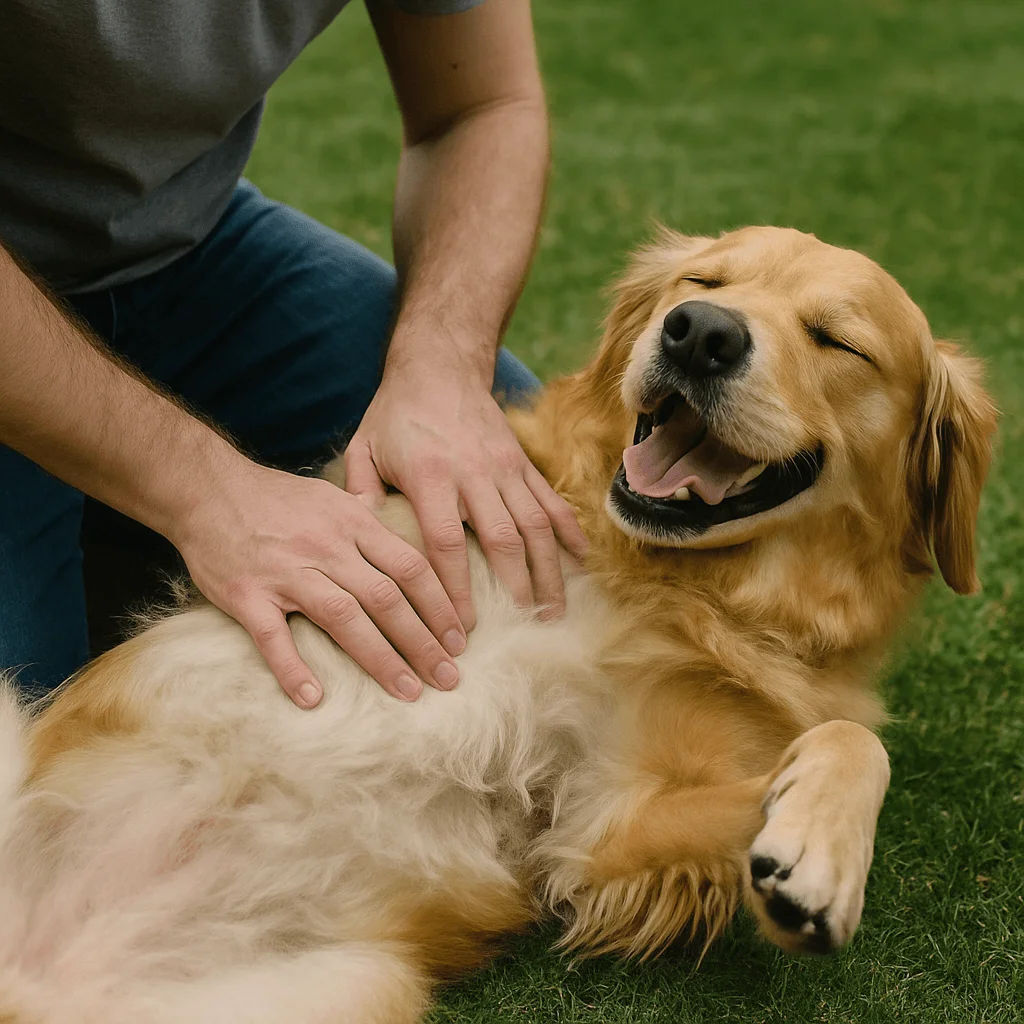 Happy healthy dog after probiotic treatment